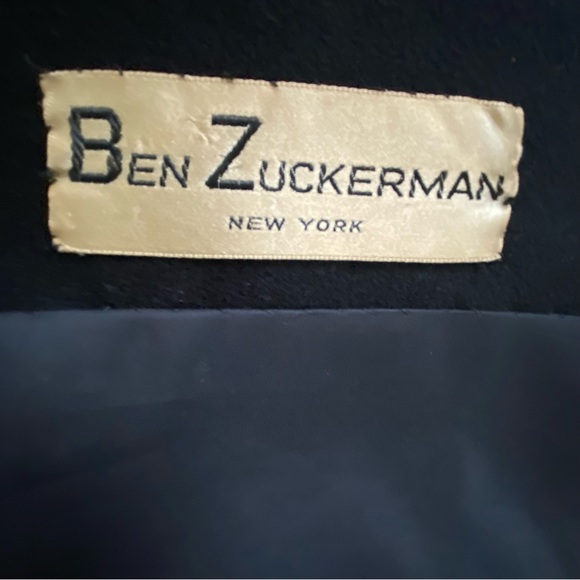 SAKS FIFTH AVENUE Vintage Ben Zuckerman black wool long evening coat, size M - Picture 8 of 11